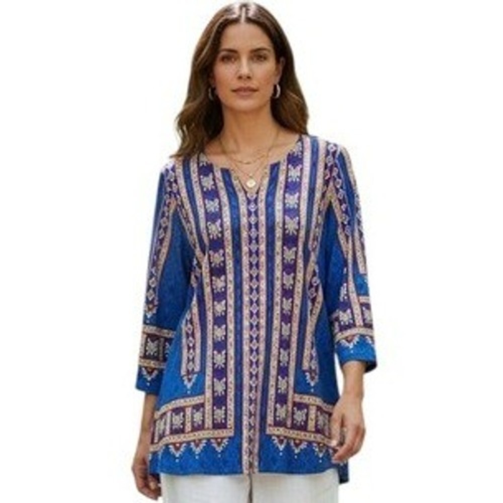 Bob Mackie Wearable Art Women size Medium Sophisticated Classy Career Preppy Top